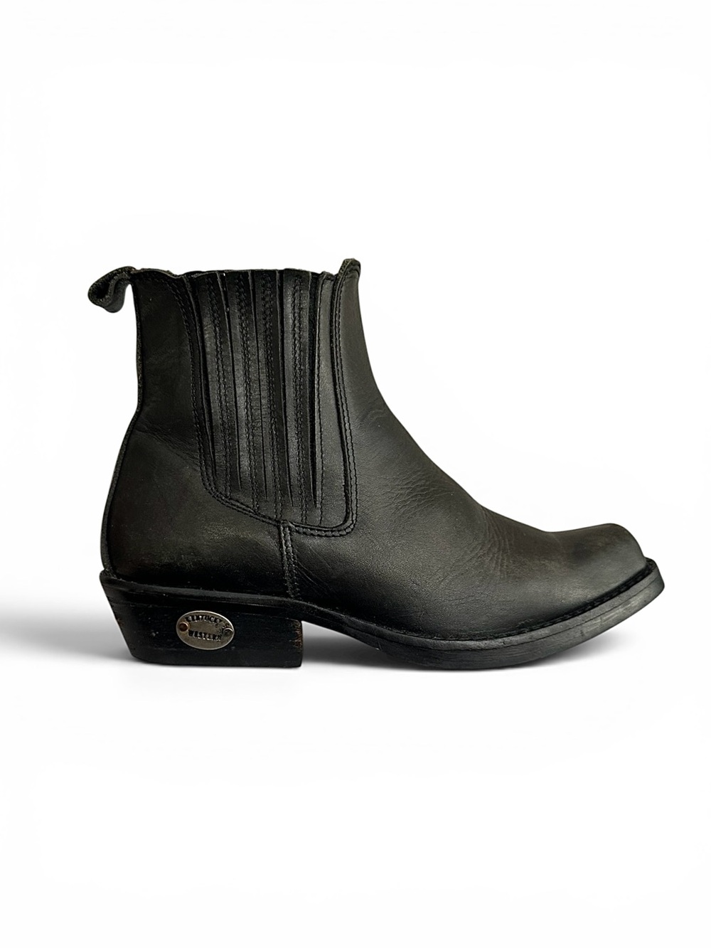 Kentucky Western Leather Western Moto Ankle Heel Boots Size EU 38 | 7.5 US